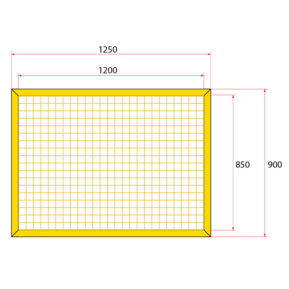 หน้าบานรั้วนิรภัยเหล็ก ขนาด 1.25x1 เมตร