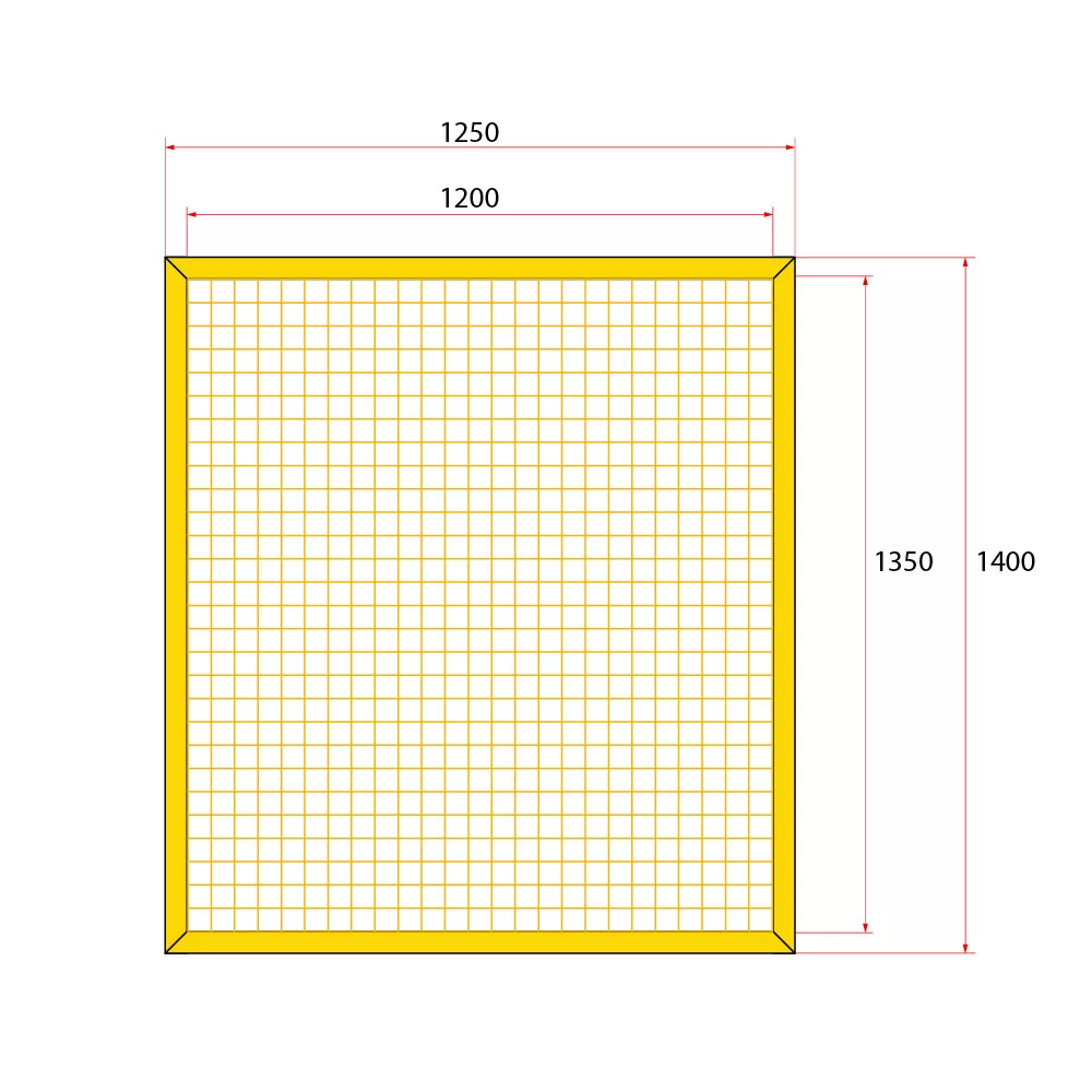 หน้าบานรั้วนิรภัยเหล็ก ขนาด 1.25x1.5 เมตร