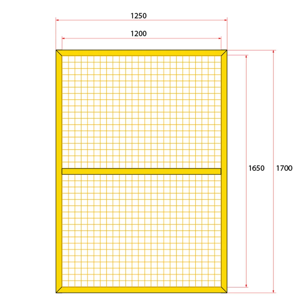 หน้าบานรั้วนิรภัยเหล็ก ขนาด 1.25x1.8 เมตร