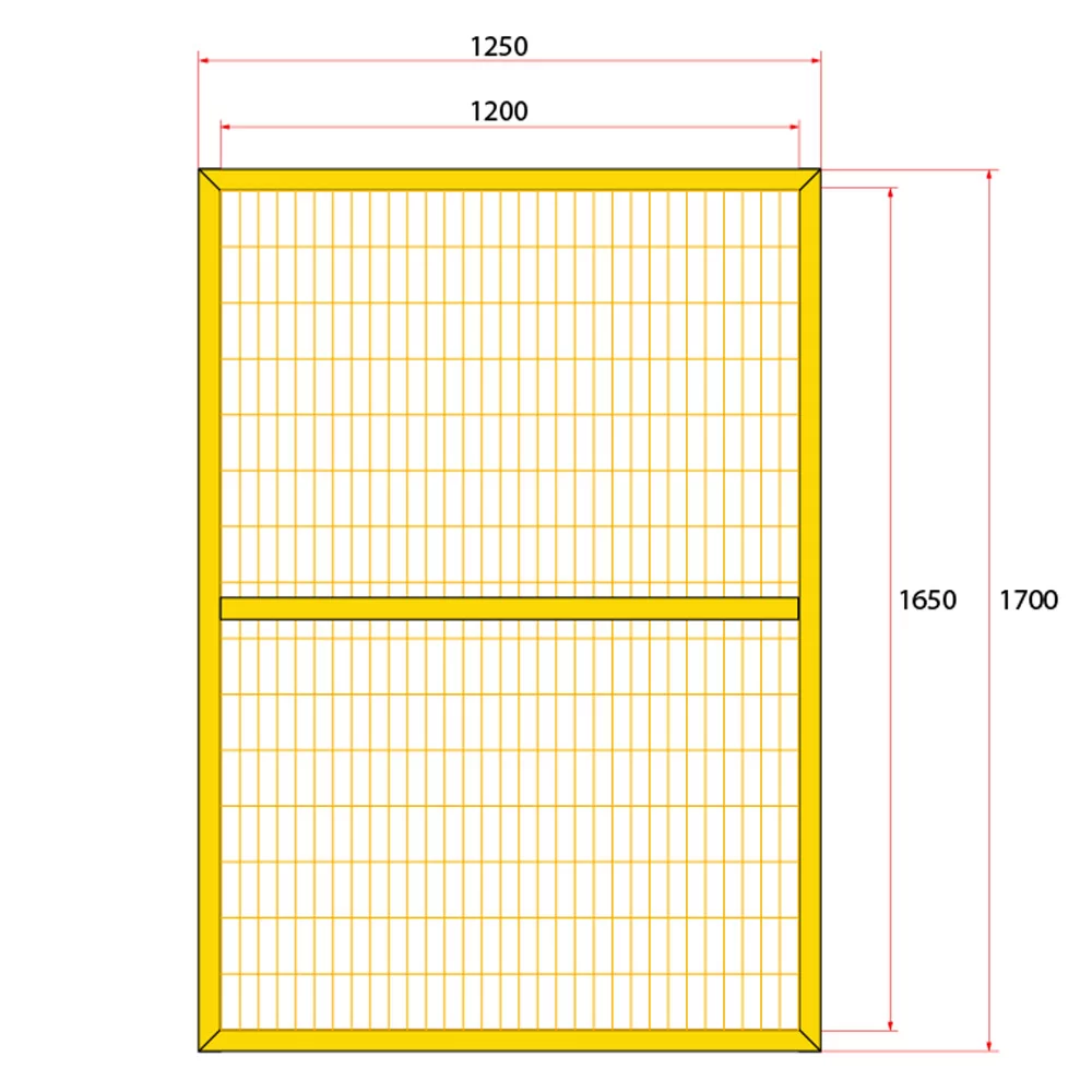 หน้าบานรั้วนิรภัยเหล็ก ขนาด 1.25x1.8 เมตร
