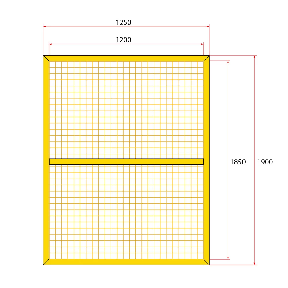 หน้าบานรั้วนิรภัยเหล็ก ขนาด 1.25x2 เมตร