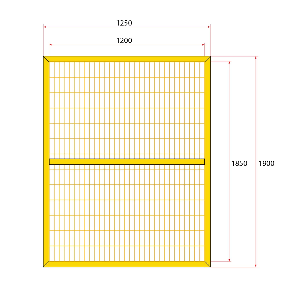 หน้าบานรั้วนิรภัยเหล็ก ขนาด 1.25x2 เมตร