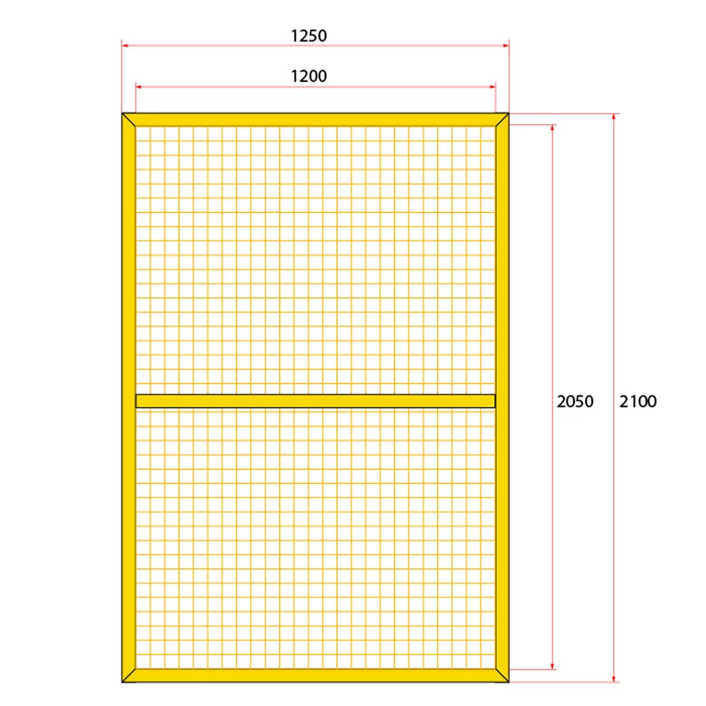 หน้าบานรั้วนิรภัยเหล็ก ขนาด 1.25x2.2 เมตร