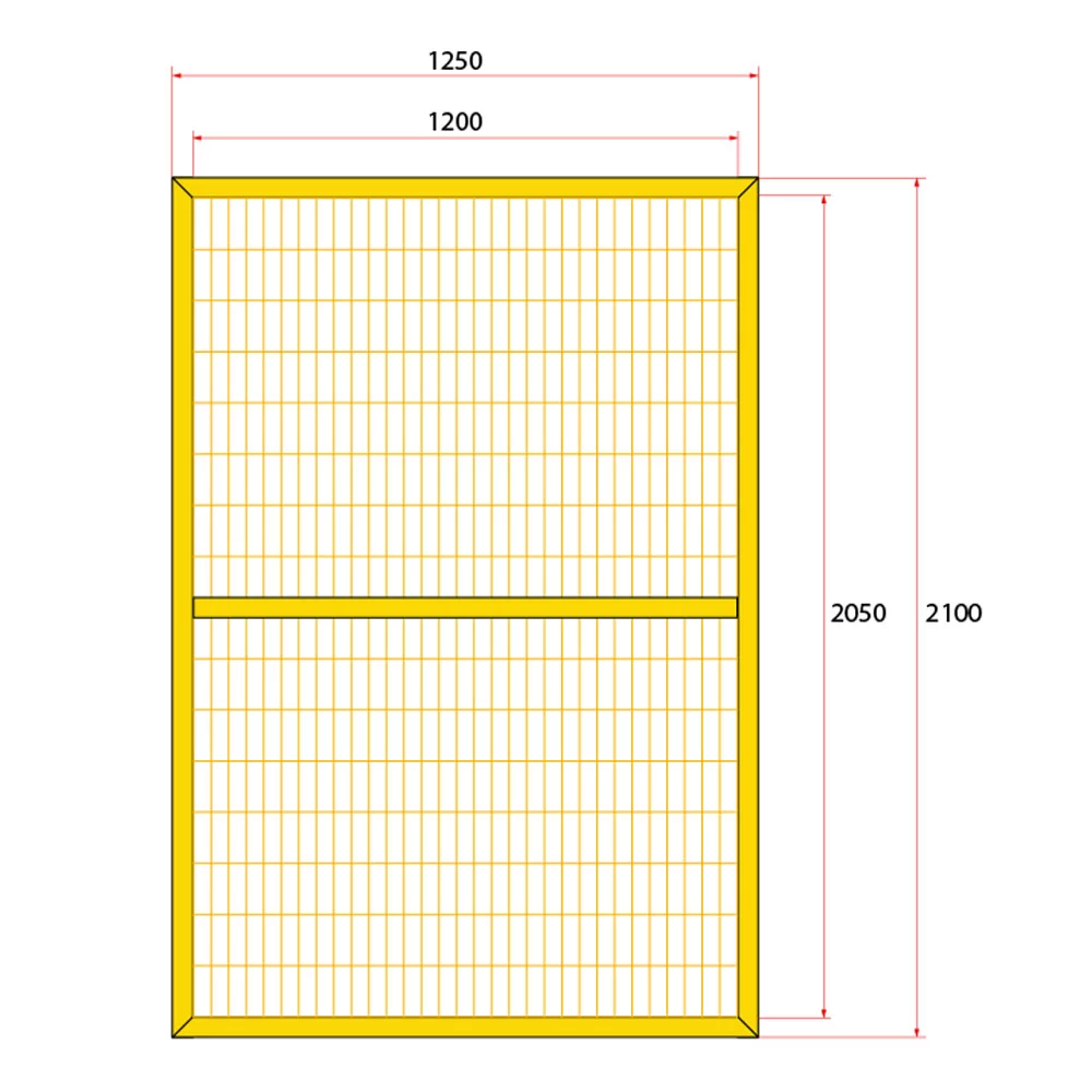 หน้าบานรั้วนิรภัยเหล็ก ขนาด 1.25x2.2 เมตร