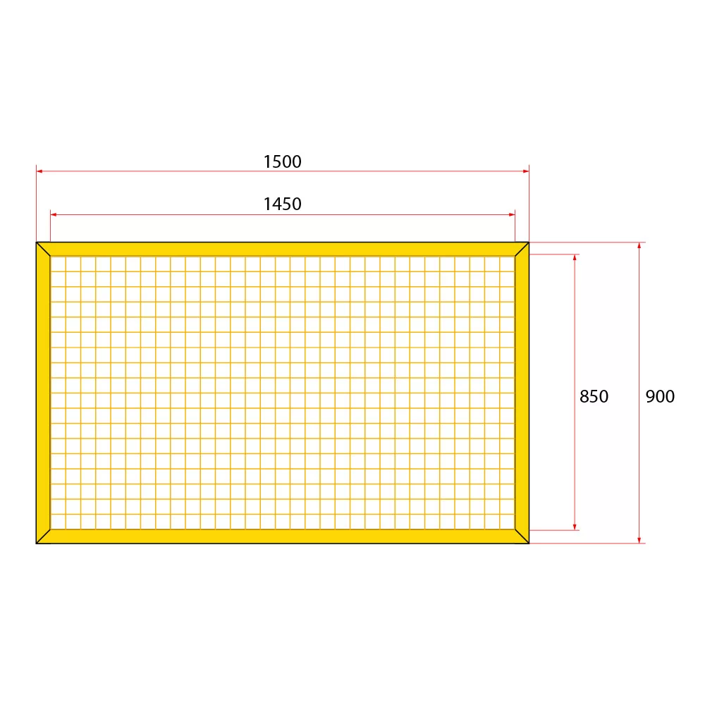 หน้าบานรั้วนิรภัยเหล็ก ขนาด 1.5x1 เมตร