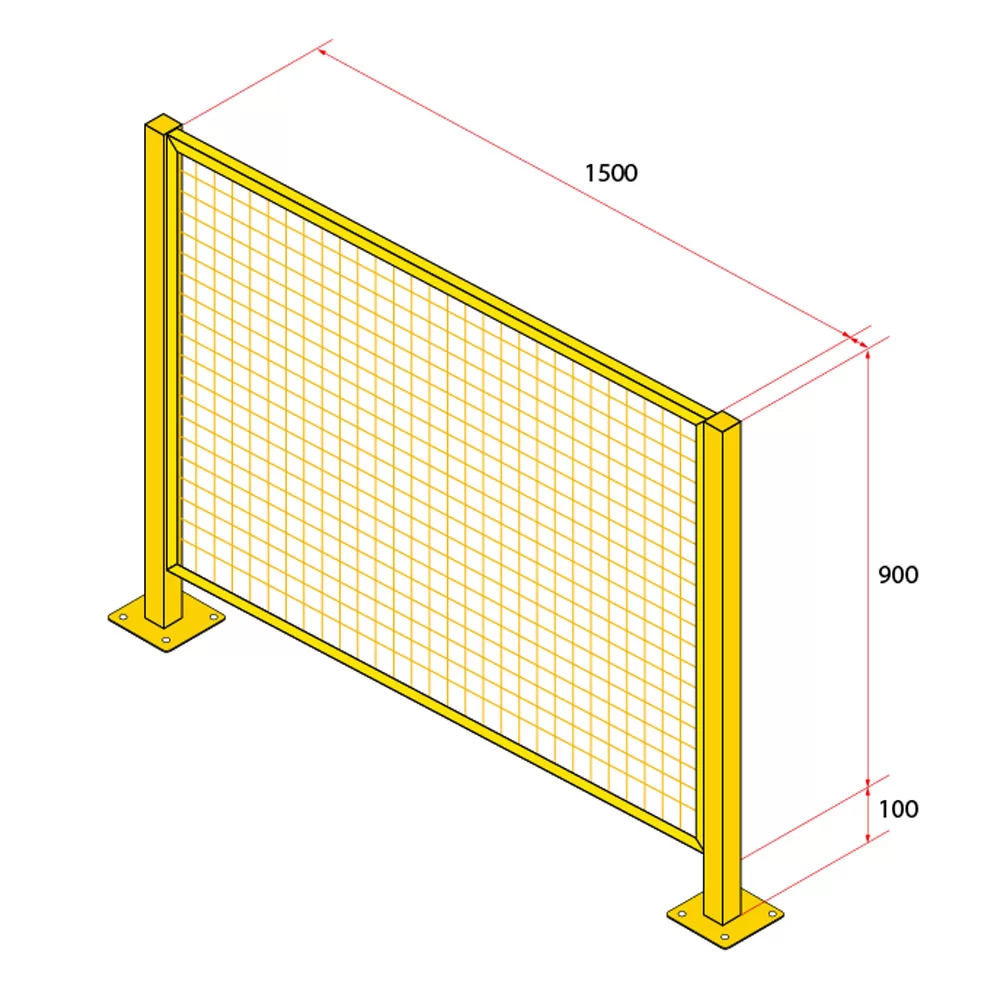 หน้าบานรั้วนิรภัยเหล็ก ขนาด 1.5x1 เมตร