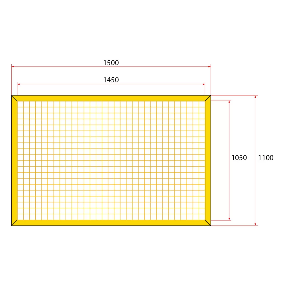 หน้าบานรั้วนิรภัยเหล็ก ขนาด 1.5x1.2 เมตร