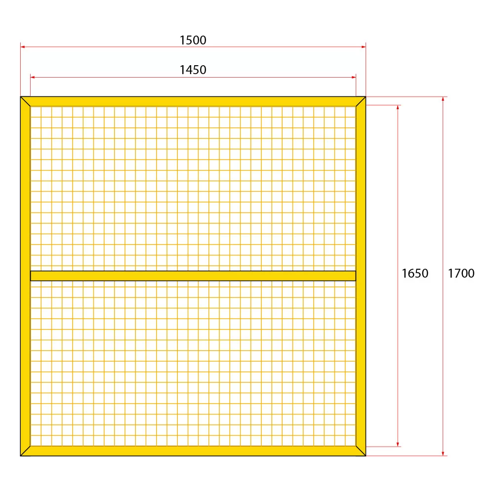 หน้าบานรั้วนิรภัยเหล็ก ขนาด 1.5x1.8 เมตร