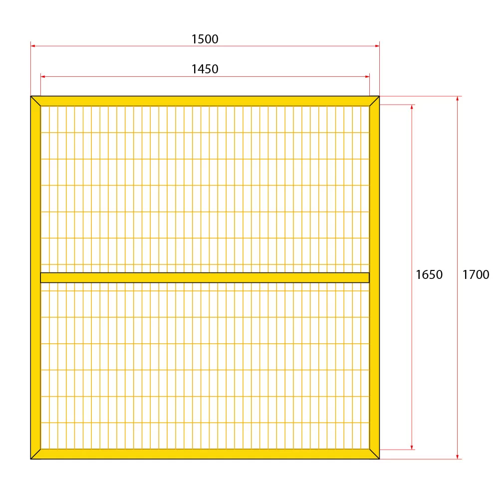 หน้าบานรั้วนิรภัยเหล็ก ขนาด 1.5x1.8 เมตร