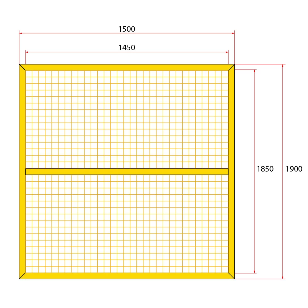 หน้าบานรั้วนิรภัยเหล็ก ขนาด 1.5x2 เมตร