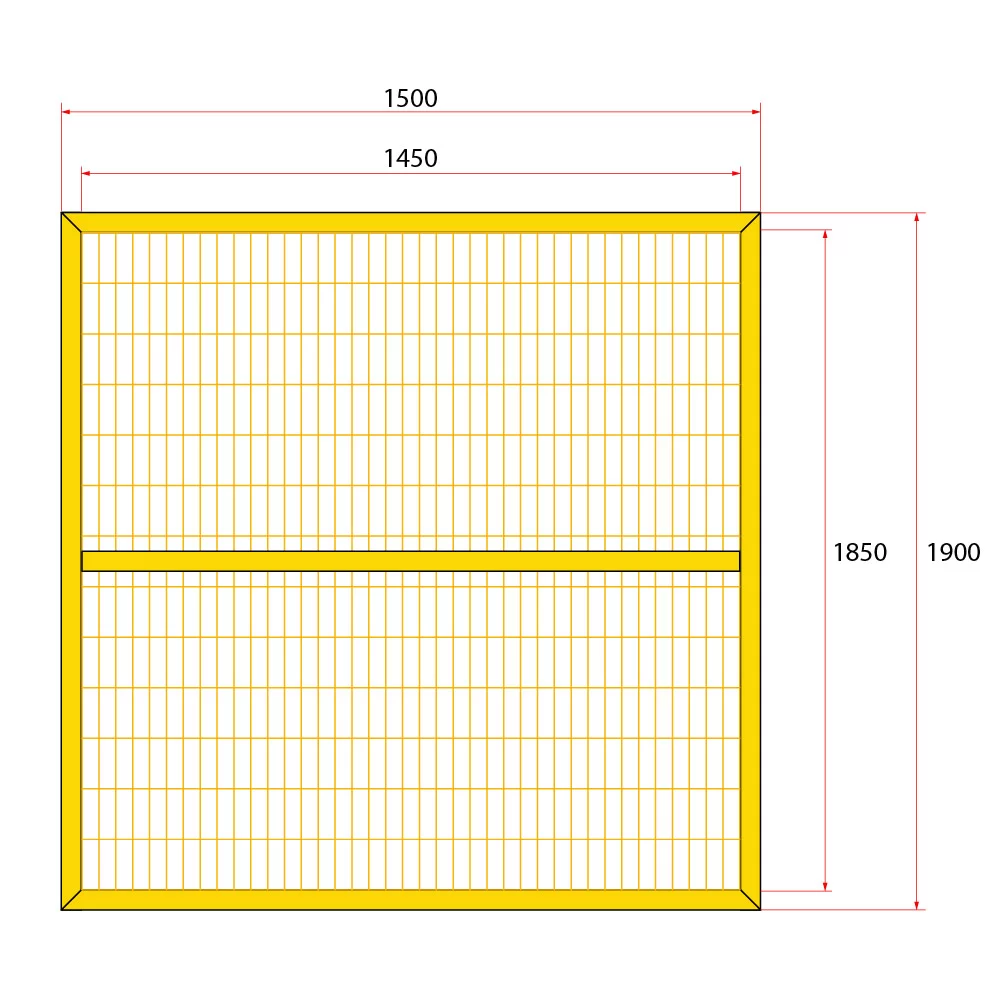 หน้าบานรั้วนิรภัยเหล็ก ขนาด 1.5x2 เมตร