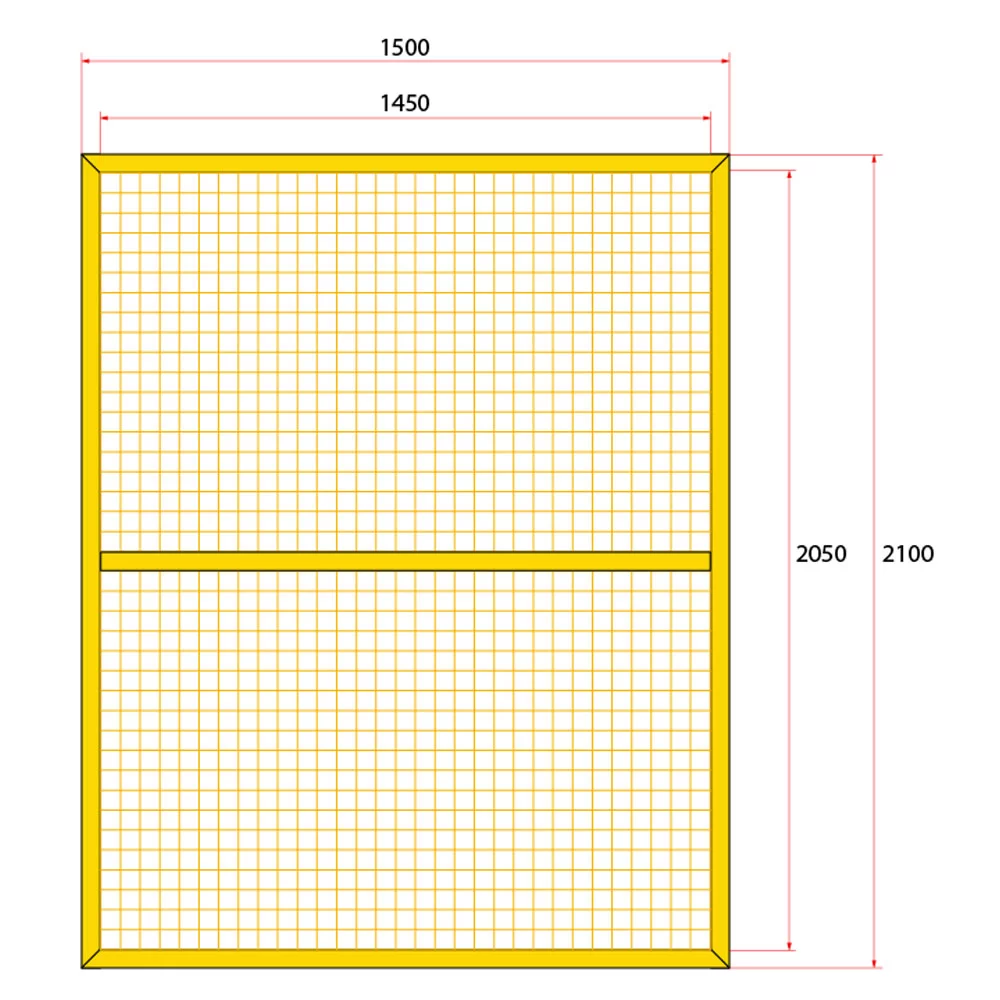 หน้าบานรั้วนิรภัยเหล็ก ขนาด 0.25x2.2 เมตร