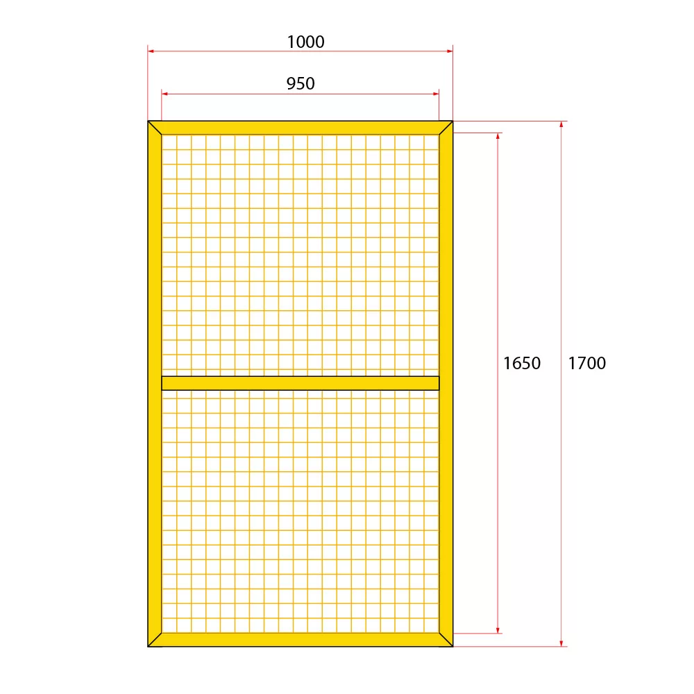 หน้าบานรั้วนิรภัยเหล็ก ขนาด 1x1.8 เมตร