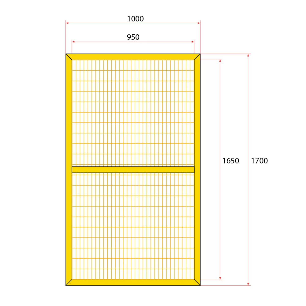 หน้าบานรั้วนิรภัยเหล็ก ขนาด 1x1.8 เมตร