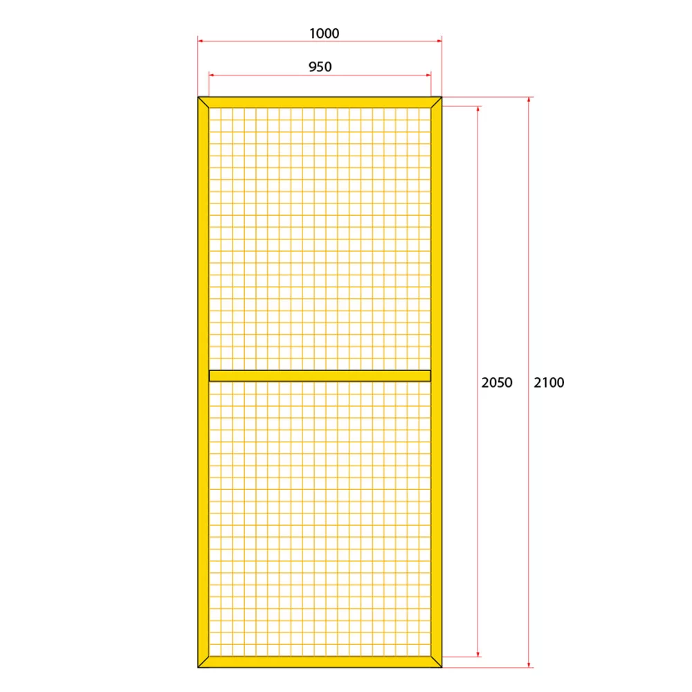 หน้าบานรั้วนิรภัยเหล็ก ขนาด 1x2.2 เมตร