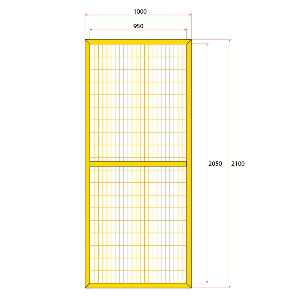 หน้าบานรั้วนิรภัยเหล็ก ขนาด 1x2.2 เมตร