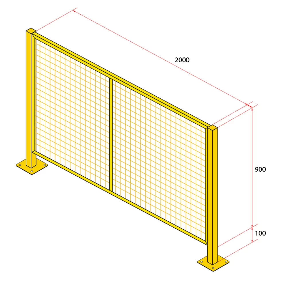 หน้าบานรั้วนิรภัยเหล็ก ขนาด 2x1 เมตร