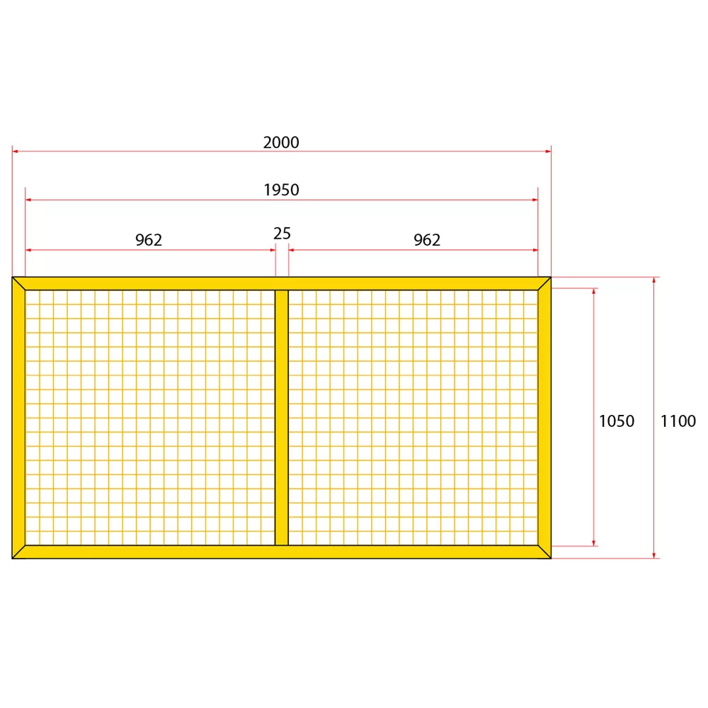 หน้าบานรั้วนิรภัยเหล็ก ขนาด 2 x1.2 เมตร