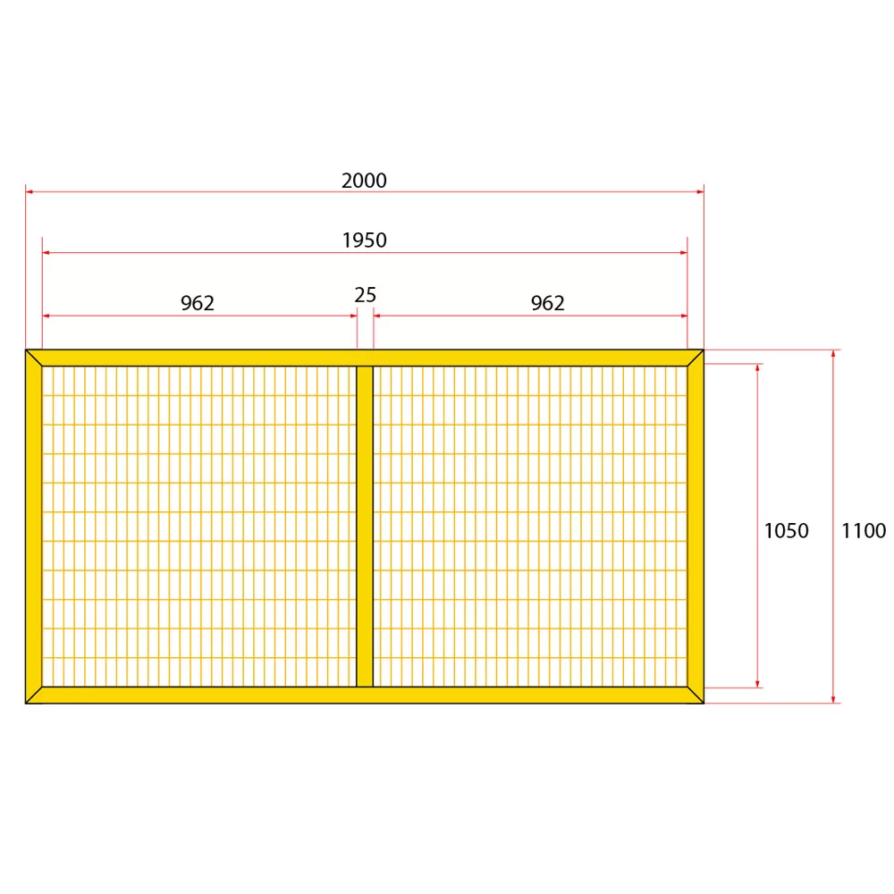 หน้าบานรั้วนิรภัยเหล็ก ขนาด 2 x1.2 เมตร