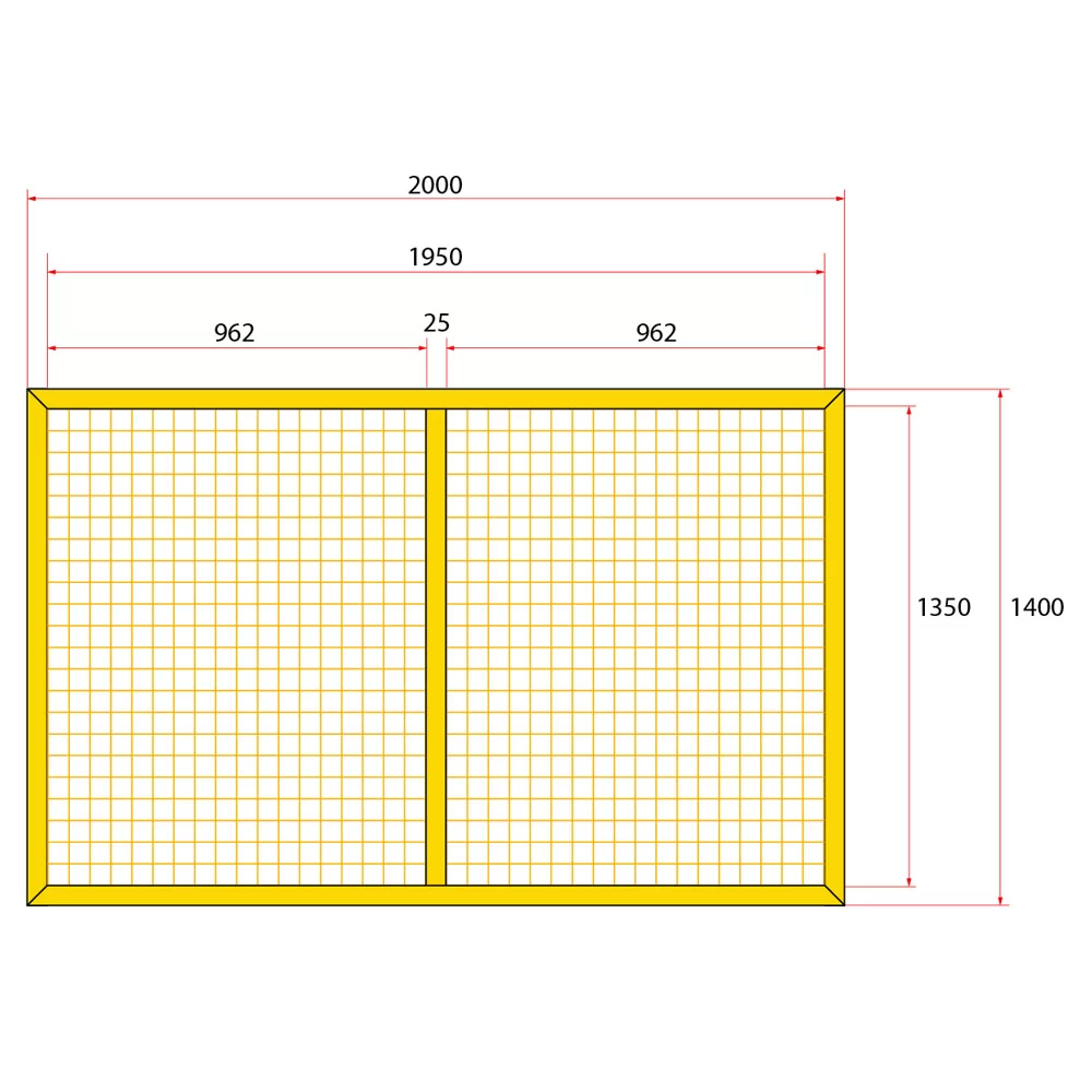 หน้าบานรั้วนิรภัยเหล็ก ขนาด 2 x1.5 เมตร