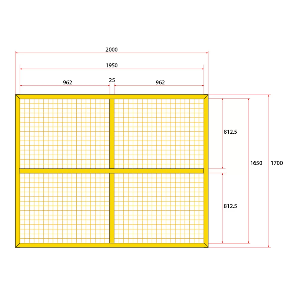 หน้าบานรั้วนิรภัยเหล็ก ขนาด 2 x1.8 เมตร