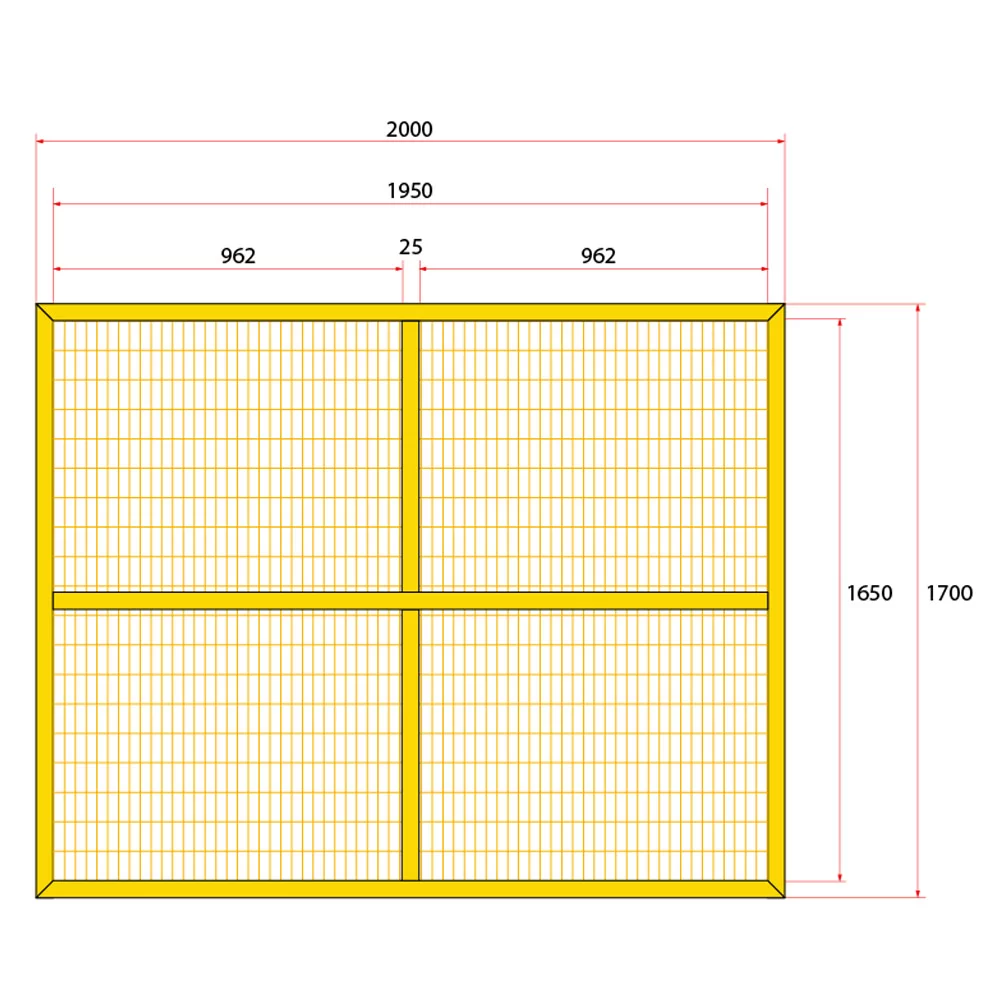 หน้าบานรั้วนิรภัยเหล็ก ขนาด 2 x1.8 เมตร