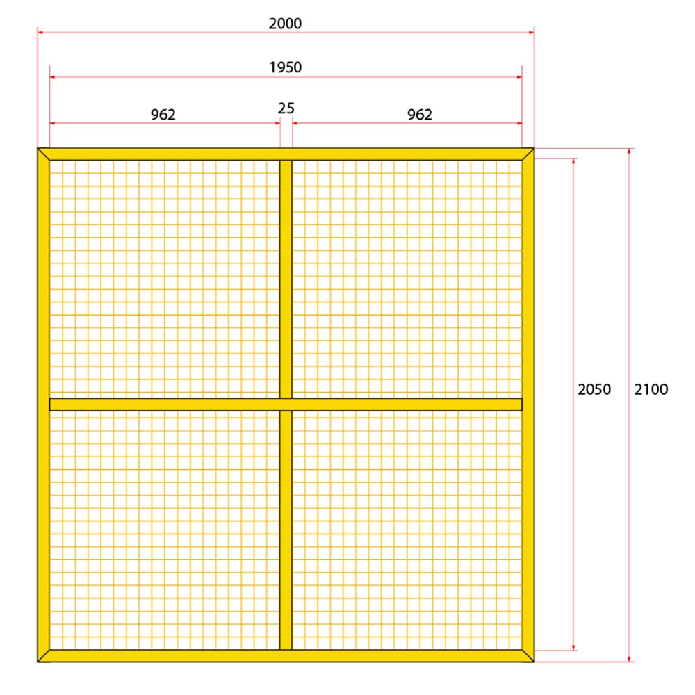 หน้าบานรั้วนิรภัยเหล็ก ขนาด 2x2.2 เมตร