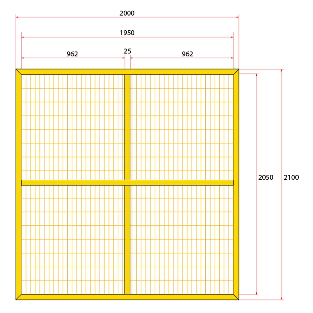 หน้าบานรั้วนิรภัยเหล็ก ขนาด 2x2.2 เมตร