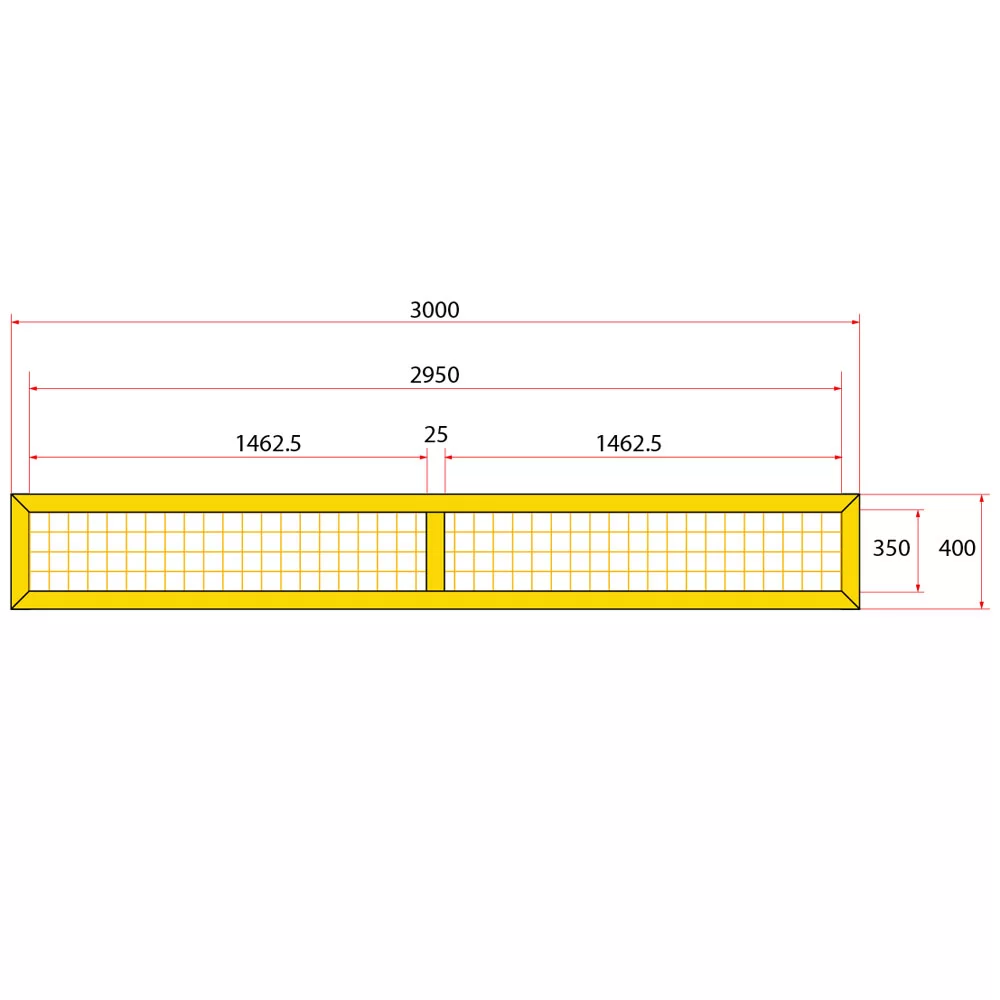 หน้าบานรั้วนิรภัยเหล็ก ขนาด 3x0.5 เมตร