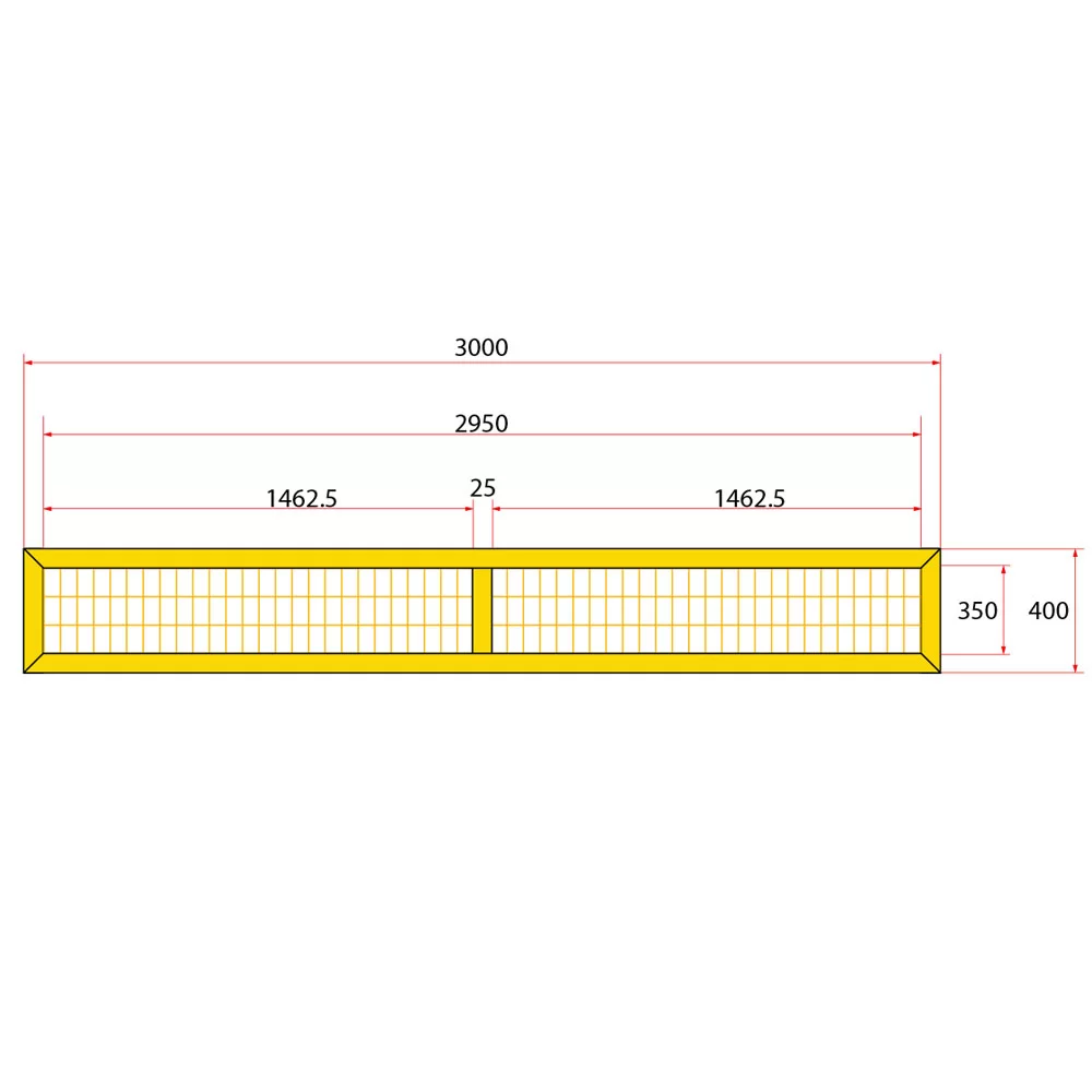 หน้าบานรั้วนิรภัยเหล็ก ขนาด 3x0.5 เมตร