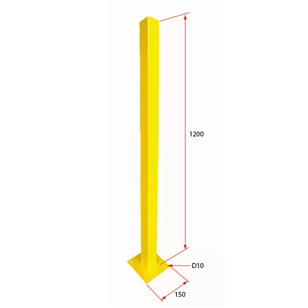 เสารั้วนิรภัยเหล็ก ขนาด 50x50 มม. ความสูง 1.2 เมตร