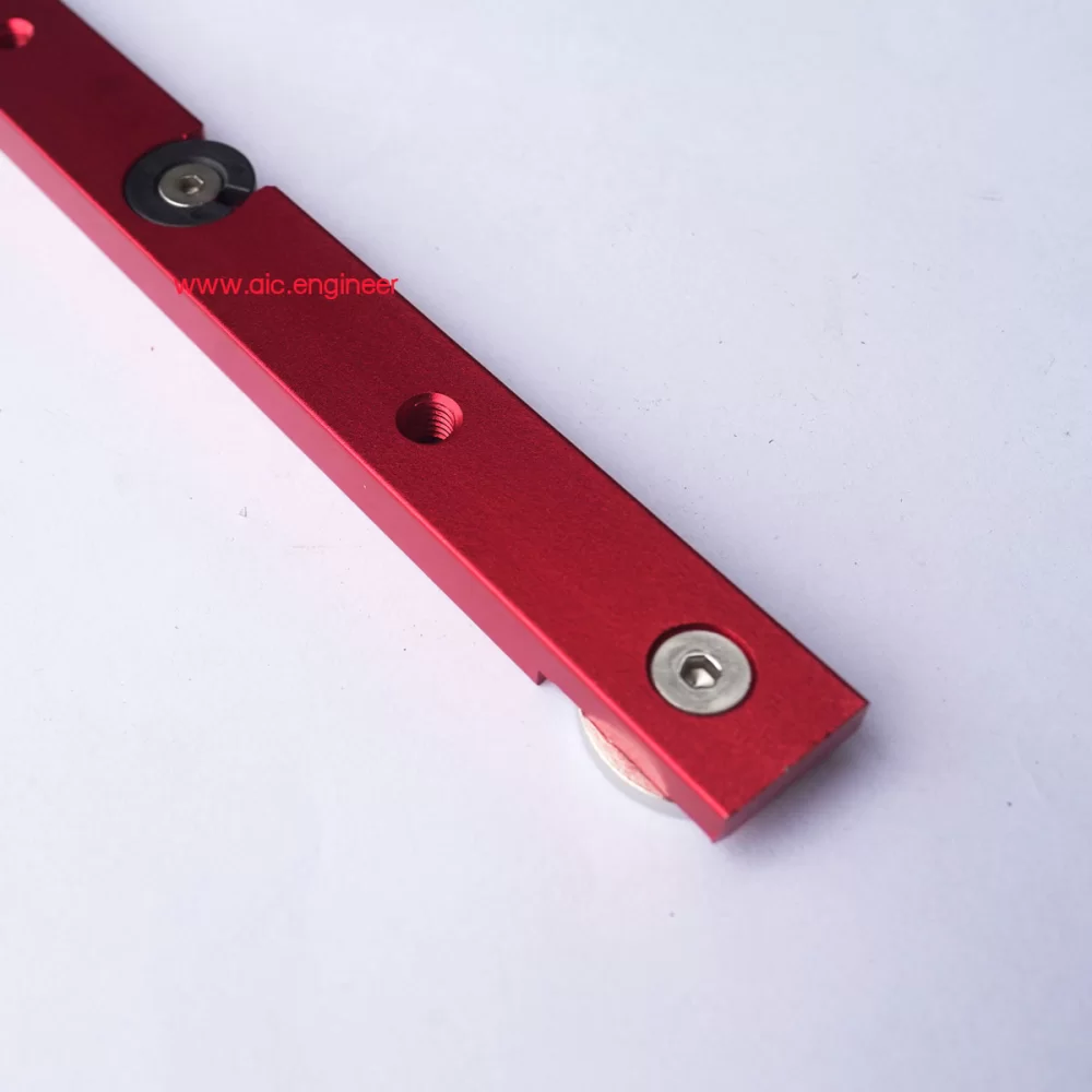 T-Track Slide Bar มีล้อเลื่อน 300/450mm สีเงิน/แดง