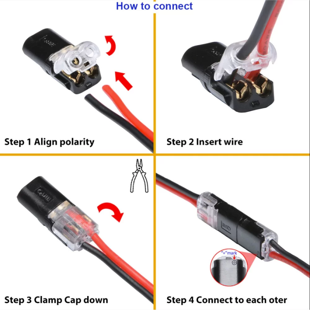 Terminal Quick Lock 2pin Wiring 22-20AWG 10ตัว