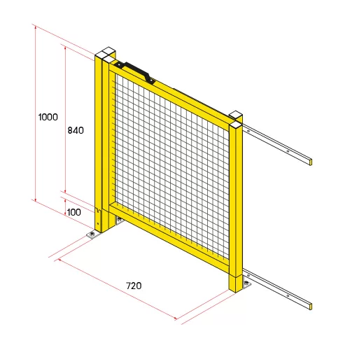 ประตูสไลด์รั้วนิรภัยอลูมิเนียมรุ่น Heavy Duty สูง 1 เมตร