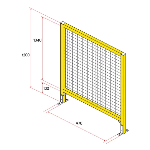 รั้วนิรภัยอลูมิเนียมรุ่น Heavy Duty กว้าง 1 เมตร สูง 1.2 เมตร
