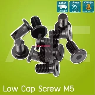 Low Cap Screw ชุบดำ M5 ความยาว 8-60มม