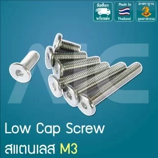 Low Cap Screw สแตนเลส M3 ความยาว 6-20มม.