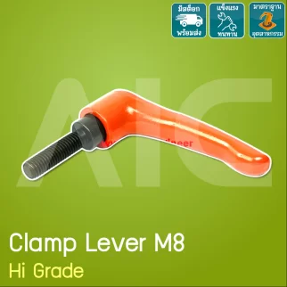 มือหมุน Clamp Lever Heavy Load M8x30 มม. สีส้ม - HAA-83RB