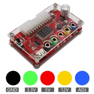 บอร์ดแปลงไฟ Desktop Power Supply ATX 24Pin พร้อมเคสอะคริลิค 3.3V/5V/12V - JQA-C3