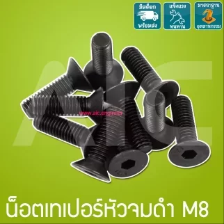 น็อตเทเปอร์หัวจมดำ M8 ความยาว 15-20มม  / Black Taper Socket Head Screw M8x15-20mm.