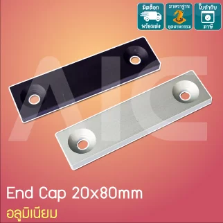 ฝาปิดอลูมิเนียมโปรไฟล์ 20x80มม. อลูมิเนียม สีเงิน/ดำ