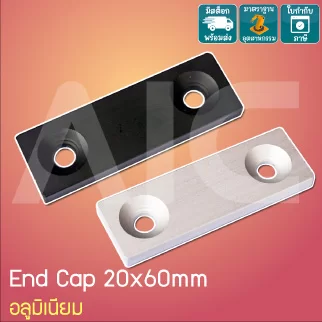 ฝาปิดอลูมิเนียมโปรไฟล์ 20x60มม. อลูมิเนียม สีเงิน/ดำ