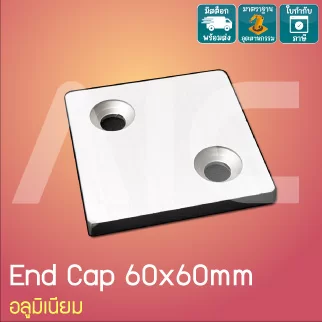 ฝาปิด (End Cap) อลูมิเนียมโปรไฟล์ 60x60มม. อลูมิเนียม สีดำ / เงิน