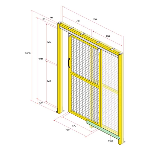 ประตูสไลด์รั้วนิรภัยอลูมิเนียมรุ่น Heavy Duty สูง 2 เมตร