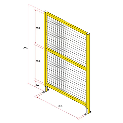 หน้าบานรั้วนิรภัยอลูมิเนียมรุ่น Heavy Duty กว้าง 1.25 เมตร สูง 2 เมตร