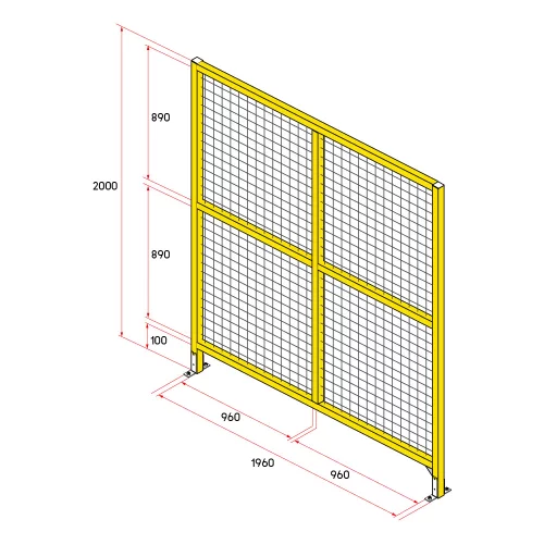 หน้าบานรั้วนิรภัยอลูมิเนียมรุ่น Heavy Duty กว้าง 2 เมตร สูง 2 เมตร