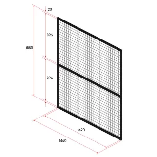 หน้าบานรั้วนิรภัย Safety Fence รุ่น Light Weight กว้าง 1.5เมตร สูง 2เมตร