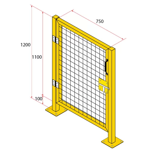 ประตูสวิงรั้วนิรภัยเหล็ก รุ่น Secure Fence กว้าง 0.75 เมตร สูง 1.2 เมตร