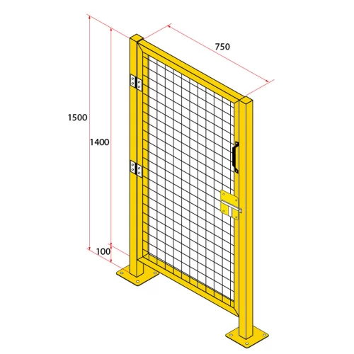 ประตูสวิงรั้วนิรภัยเหล็ก รุ่น Secure Fence กว้าง 0.75 เมตร สูง 1.5 เมตร