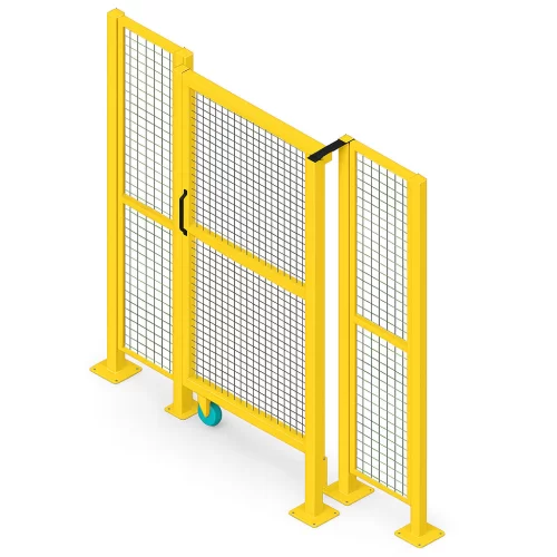 ประตูสไลด์รั้วนิรภัยเหล็ก รุ่น Secure Fence กว้าง 1 เมตร สูง 2 เมตร